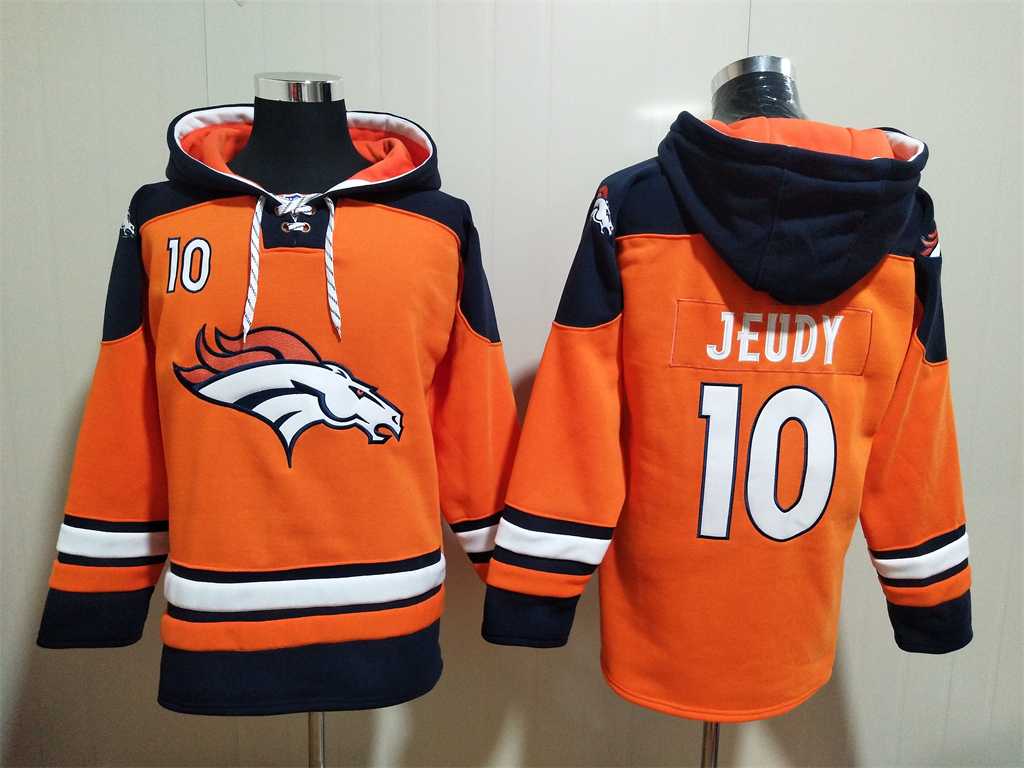 Broncos 10 Jerry Jeudy Orange All Stitched Sweatshirt Hoodie,We sell and wholesale Broncos 10 Jerry Jeudy Orange All Stitched Sweatshirt Hoodie on line form chian!